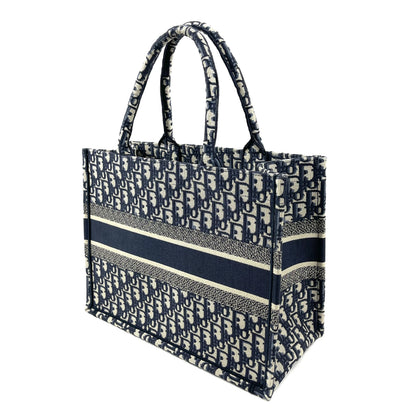 Christian Dior Small Book Tote Oblique Canvas Black/White