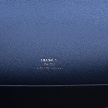 Hermes Kelly Pochette Blue Brighton Swift Palladium Hardware