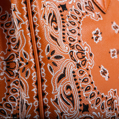 Jay Ahr Vintage 2013 Hermes Birkin 30 Orange Epsom Bandana Embroidery