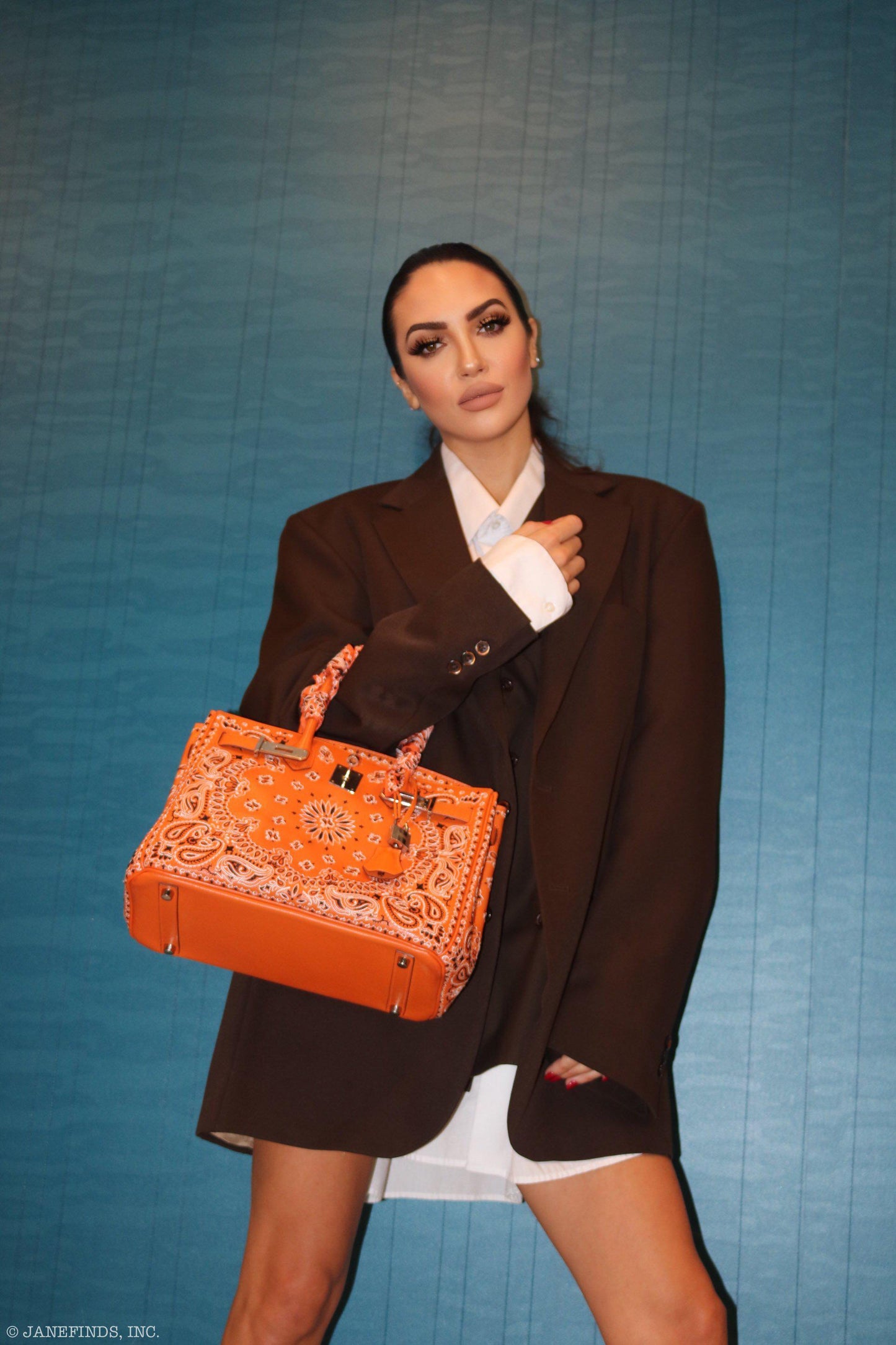 Jay Ahr Vintage 2013 Hermes Birkin 30 Orange Epsom Bandana Embroidery