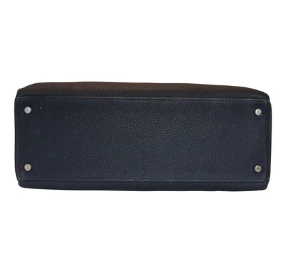 Hermes Kelly Retourne 35 Bleu Nuit Togo Leather Palladium Hardware