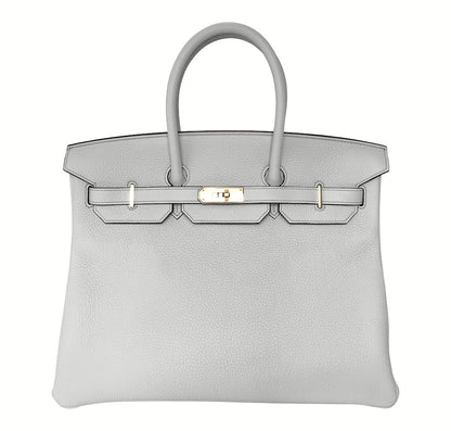 Hermes Birkin 35 Bleu Pale Clemence Leather Gold Hardware