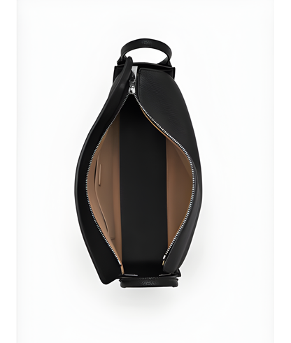 Demi Maxi Shoulder Bag for Women Black Leather Tote with Zip Closure