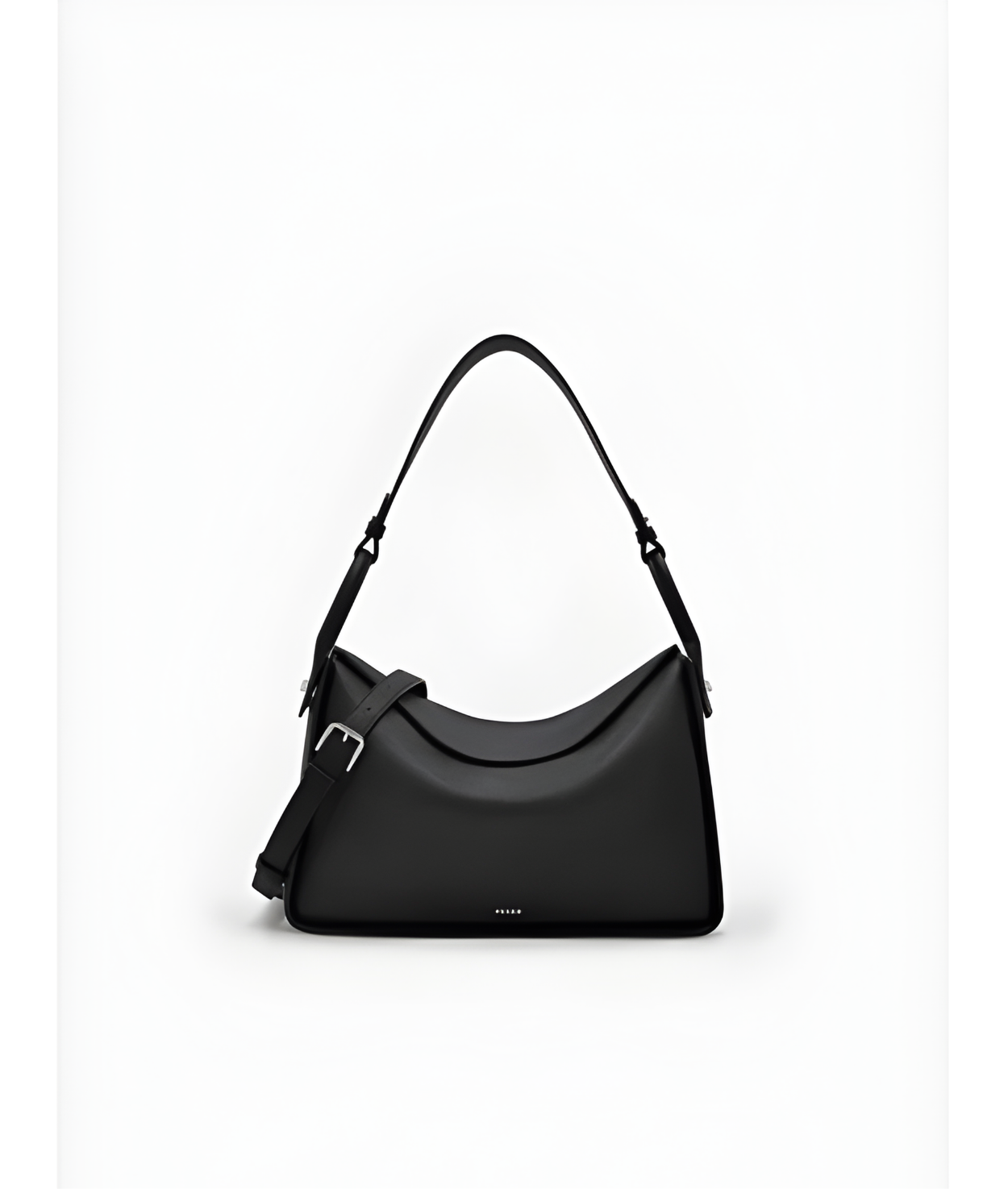Demi Maxi Shoulder Bag for Women Black Leather Tote with Zip Closure