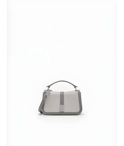 Aurora Leather Handbag for WomenGray Genuine Leather Tote with Zip Closure