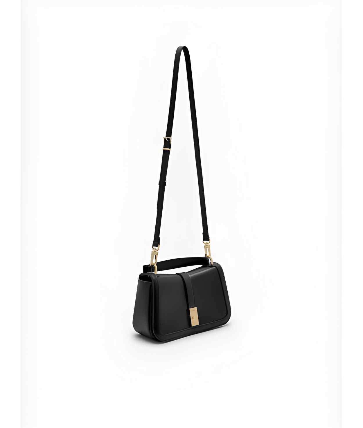 Farida Leather Handbag for Women Black Genuine Leather Tote with Zip Closure (36cm)