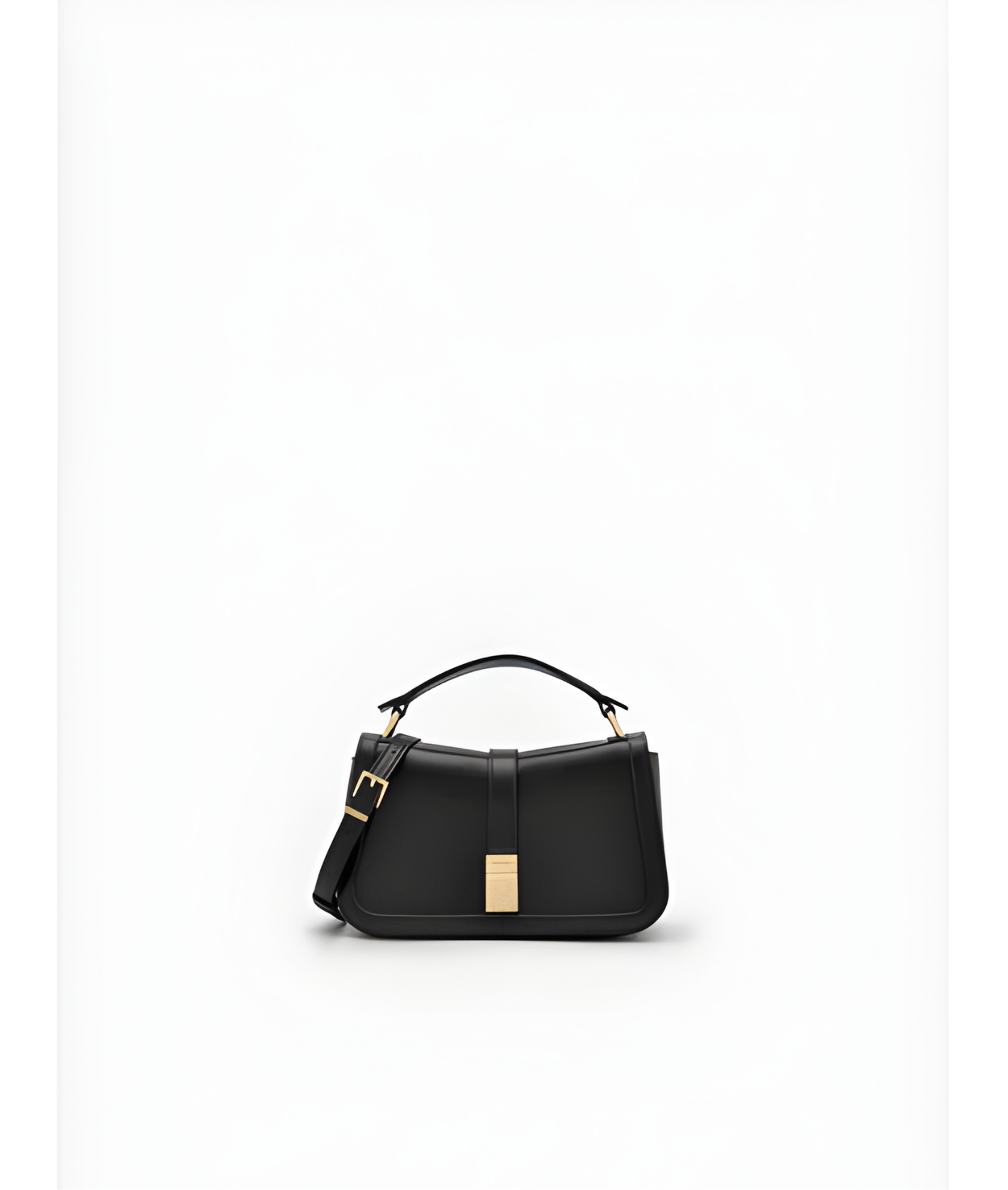 Farida Leather Handbag for Women Black Genuine Leather Tote with Zip Closure (36cm)
