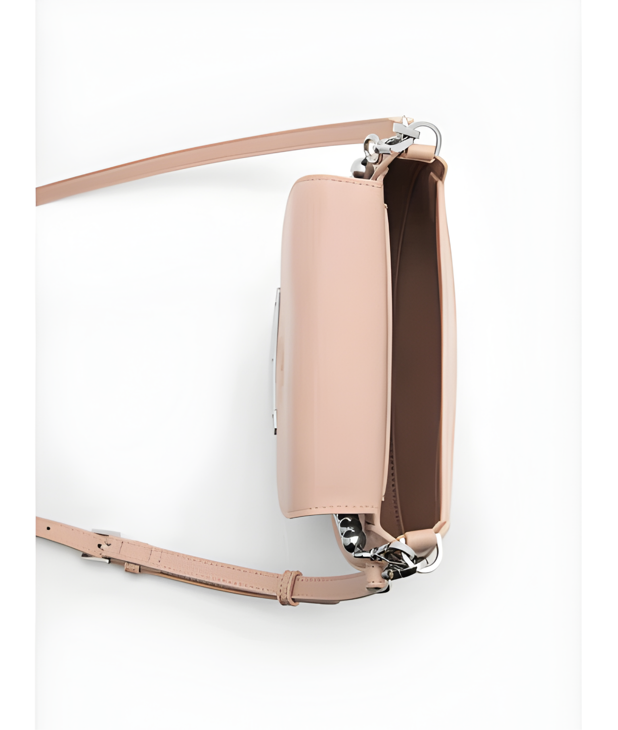 Vivi Crescent Shoulder Bag for Women Pink Faux Leather Half-Moon Purse with Zip Closure
