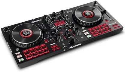 Numark Mixtrack Platinum FX Serato DJ Controllers with Jog Wheel Displays, 4 Decks, Mixers, Effects Paddles and (Audio Interface)