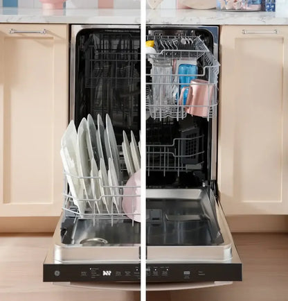 GE – 24″ Front Control Built-In Tub Dishwashers with 3rd Rack, Sanitize Cycle and 47 dBA – Stainless Steels
