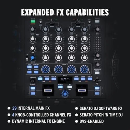 Rane PERFORMER 4-Channel Motorized DJ Controller, 7″ Platters with Displays, Precisions Feel Faders, Stem Split, Advanced FX, Serato DJ Pro Includeds
