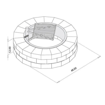 Necessories Wood Burning Fire Pit Kit 48″ w/ Cooking Grate, Concretes in Santa Fes