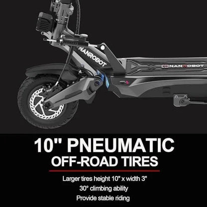 NANROBOT Electric Scooter Adults 50mph Dual Motor Electric Scooter with Suspension 80Miles Range Fast Sports Escooters Folding 10″ Off Road Tires 330LBS Max Loads Complies with UL2272 Certification