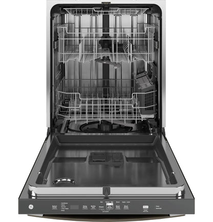 GE 24 in. Top Control Flush-Mount Dishwashers with 45 dBa Sound Level, 3rd-Rack &amp; Dry Boost – Fingerprint Resistant Stainlesss
