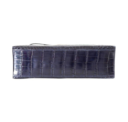 Hermes Kelly JPG Pochette Bleu Abyss Crocodile Palladium Hardware