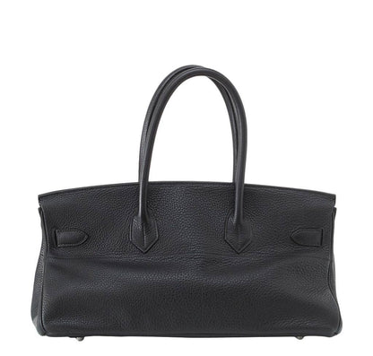 Hermes Birkin JPG Shoulder Bag Black Clemence Leather Palladium Hardware