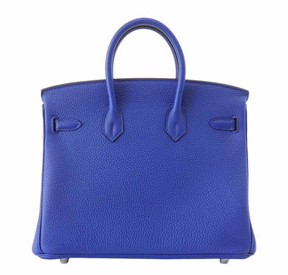 Hermes Birkin 25 Bleu Electric Togo Leather Palladium Hardware