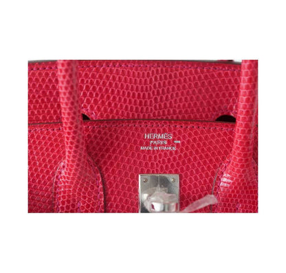 Hermes Birkin 25 Rouge Exotic Lizard Palladium Hardware