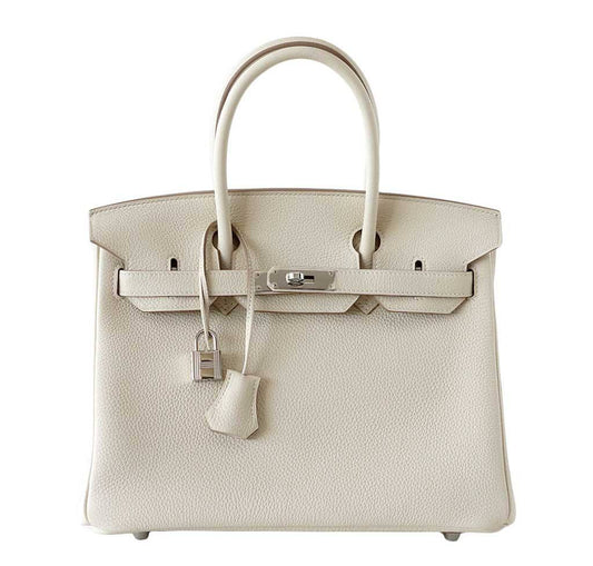 Hermes Birkin 30 Craie Togo Leather Palladium Hardware