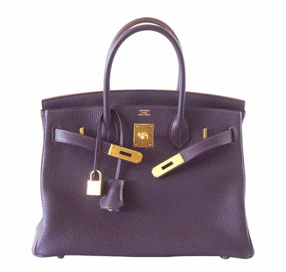 Hermes Birkin 30 Raisin Togo Leather Gold Hardware