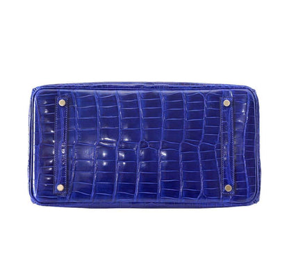 Hermes Birkin 35 Bleu Electrique Porosus Crocodile Palladium Hardware
