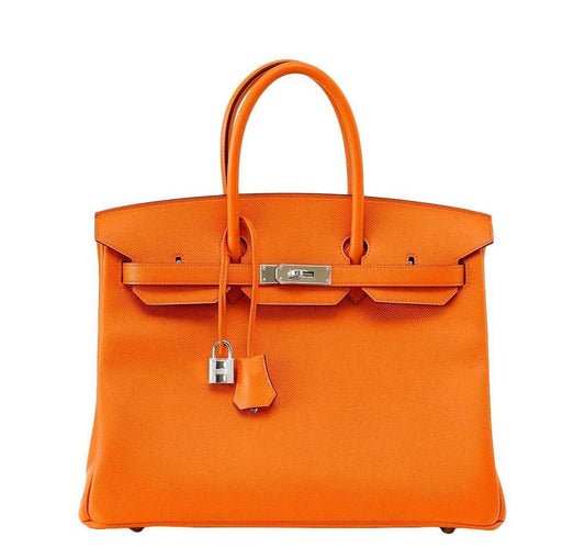 Hermes Birkin 35 Orange Epsom Leather Palladium Hardware