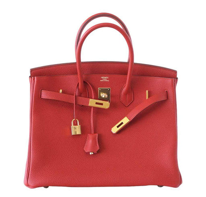 Hermes Birkin 35 Vermillion Togo Leather Gold Hardware