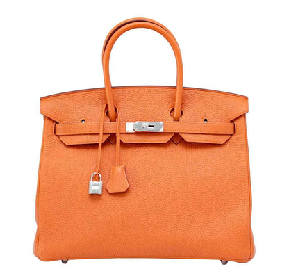 Hermes Birkin 35 Orange Togo Leather Palladium Hardware