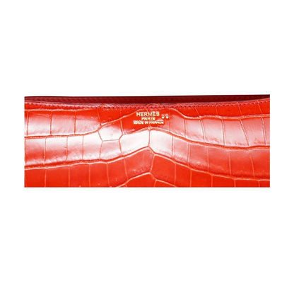 Hermes Constance Elan Geranium Niloticus Crocodile Gold Hardware
