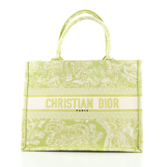 Christian Dior Book Tote Small Green Canvas