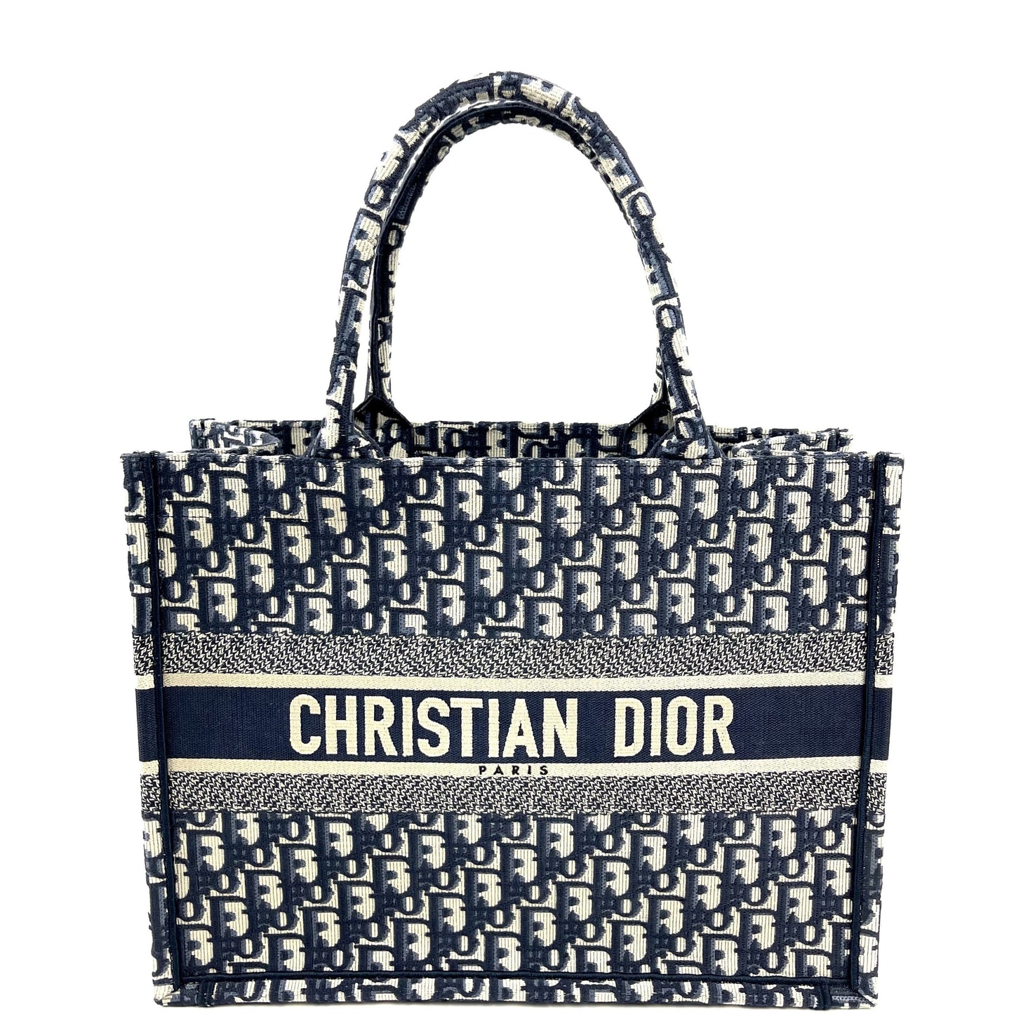 Christian Dior Small Book Tote Oblique Canvas Black/White