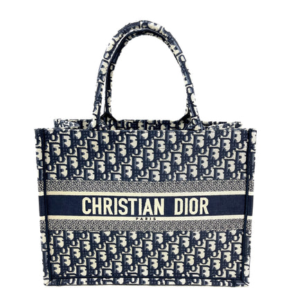 Christian Dior Small Book Tote Oblique Canvas Black/White