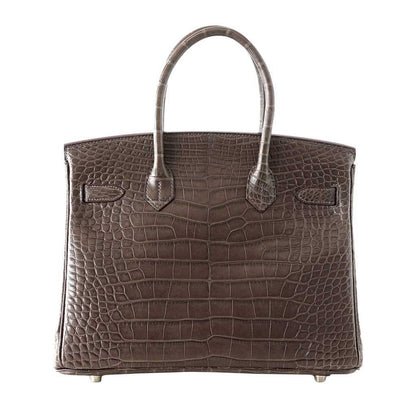 Hermes Birkin 30 Gris Elephant Matte Alligator Gold Hardware