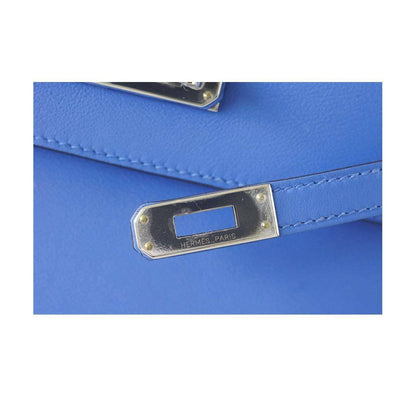 Hermes JPG Kelly Pochette Blue Paradise Swift Leather Palladium Hardware