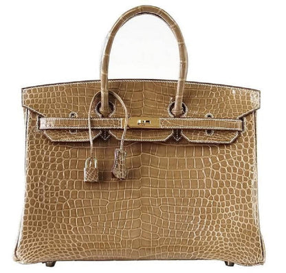 Hermes Birkin 35 Ficelle Porosus Crocodile Gold Hardware
