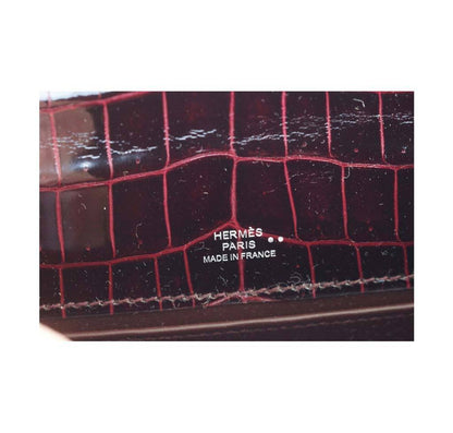 Hermes JPG Kelly Pochette Bordeaux Niloticus Crocodile Palladium Hardware