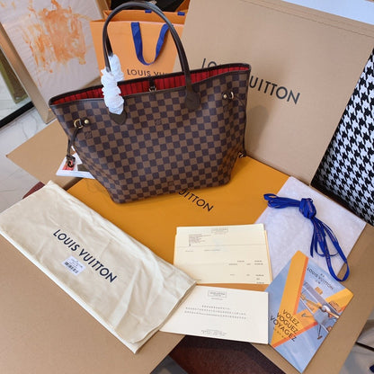 Pre-Loved LV NEVERFULL MM Damier Ebene Tote