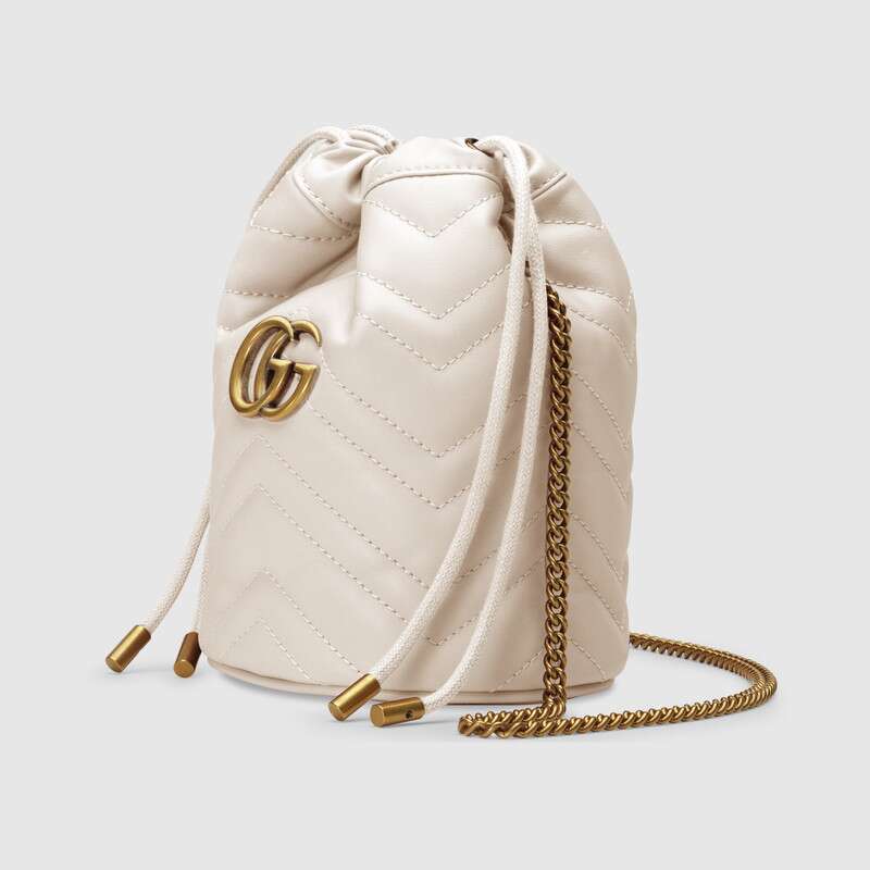 Gucci GG Marmont Mini Bucket Bag White