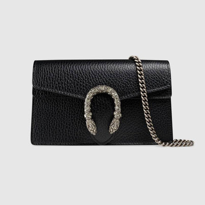 Gucci Dionysus Super Mini Black Leather Bag