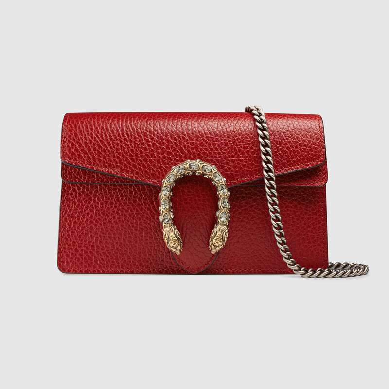 Gucci Dionysus Super Mini Red Leather Bag