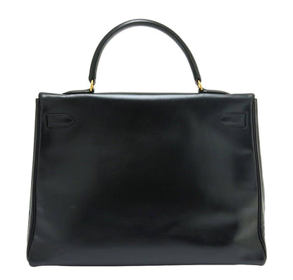 Hermes Kelly 35 Black Box Calf Leather Gold Hardware