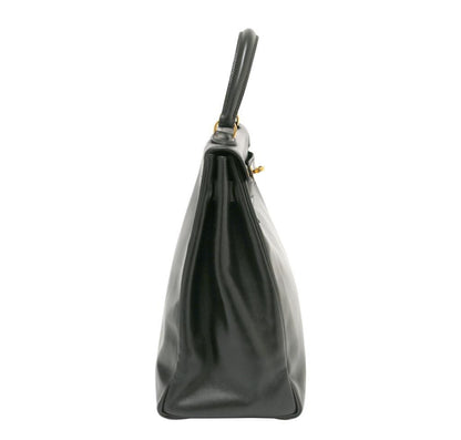 Hermes Kelly 35 Black Box Calf Leather Gold Hardware