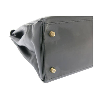 Hermes Kelly 35 Black Box Calf Leather Gold Hardware