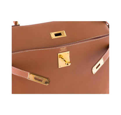 Hermes Kelly 32 Gold Gulliver Leather Gold Hardware