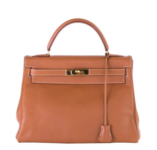 Hermes Kelly 32 Gold Gulliver Leather Gold Hardware