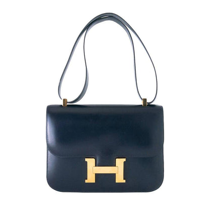 Hermes Constance 23 Navy Box Calf Leather Gold Hardware