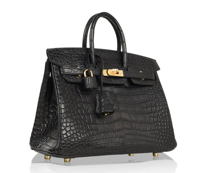 Hermès Birkin 25 Noir Alligator Bag GHW