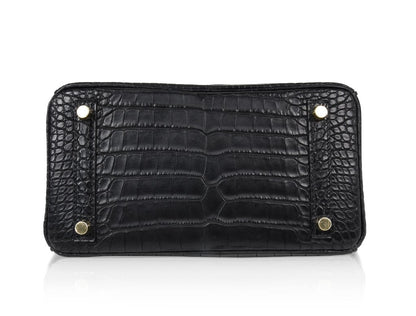 Hermès Birkin 25 Noir Alligator Bag GHW