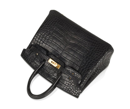 Hermès Birkin 25 Noir Alligator Bag GHW