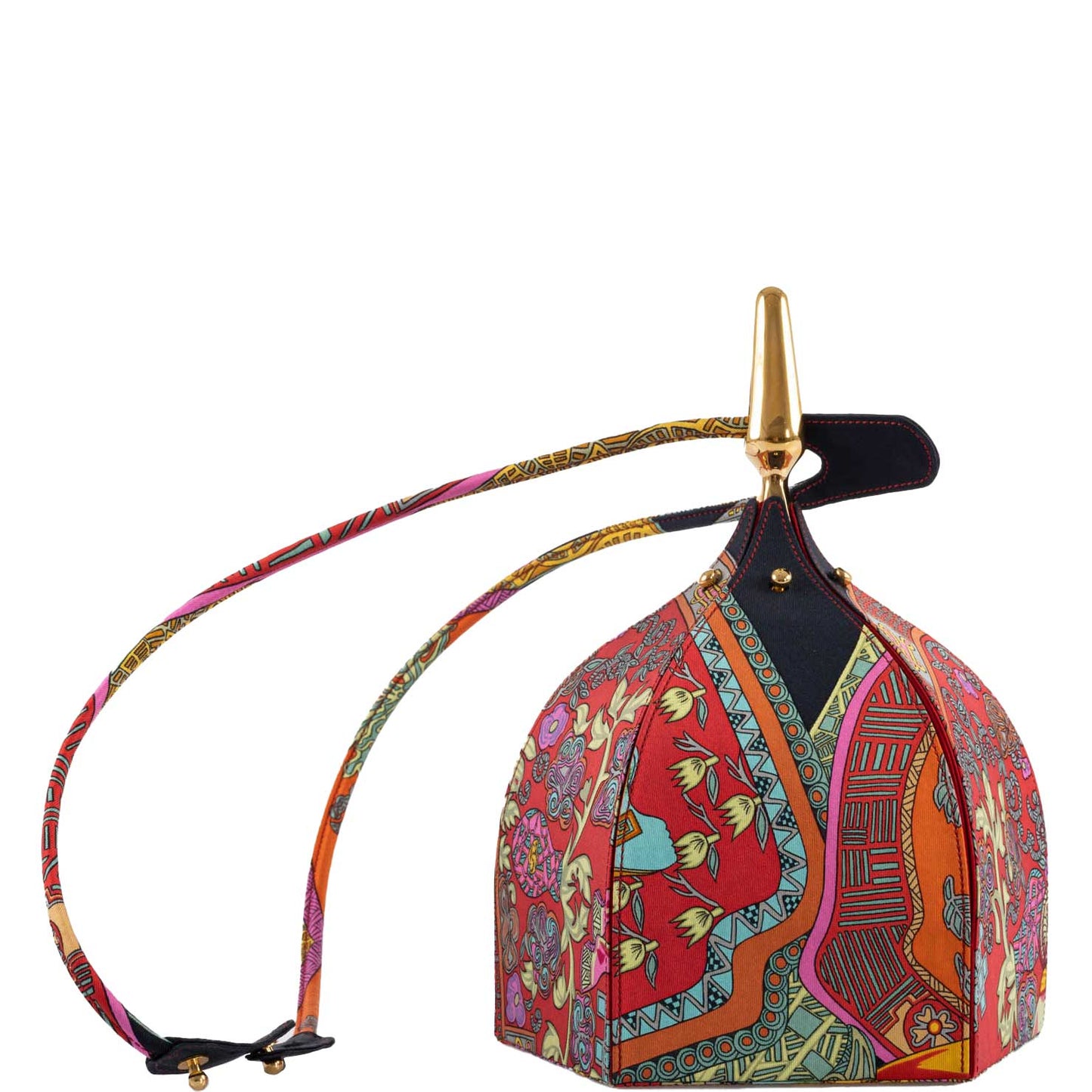 Hermes Silk 'Art des Steppes' Yurt Runway Bag 1991